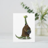 Carte Postale Illustration D'Un Plateosaure Habillé Comme Prêtre (Debout devant)