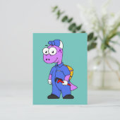 Carte Postale Illustration D'Un Plomber Spinosaurus. (Debout devant)