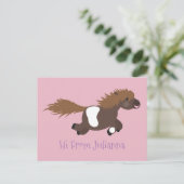 Carte Postale Illustration d'un poney de Shetland mignon (Debout devant)