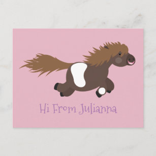 Carte Postale Illustration d'un poney de Shetland mignon