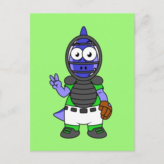 Carte Postale Illustration d'un receveur de baseball Parasaurolo (Devant)