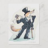 Illustration d'un renard habillé en costume et en 