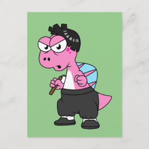 Carte Postale Illustration D'Un Spinosaurus Bruce Lee.