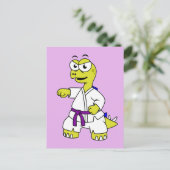 Carte Postale Illustration D'Un Stégosaurus Pratiquant Le Karaté (Debout devant)