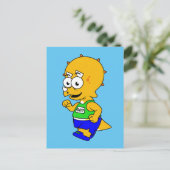 Carte Postale Illustration D'Un Tricératops Runner. (Debout devant)