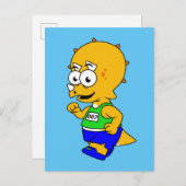 Carte Postale Illustration D'Un Tricératops Runner. (Devant / Derrière)