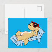 Carte Postale Illustration D'Un Tyrannosaurus Rex Bain De Soleil (Devant / Derrière)