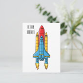 Carte Postale Illustration d'un vaisseau de fusées (Debout devant)