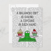 Carte Postale Illustration d'une alimentation équilibrée (Devant / Derrière)