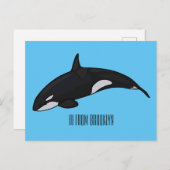 Carte Postale Illustration d'une baleine tueuse (Devant / Derrière)