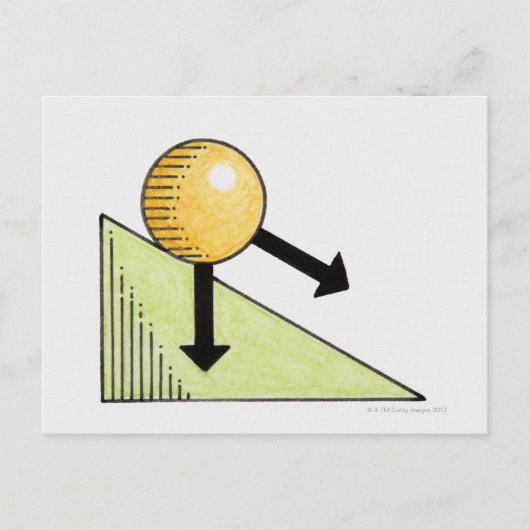 Carte Postale Illustration d'une balle se déplaçant sur une pent (Devant)