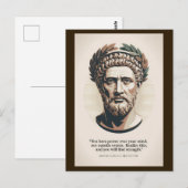 Carte Postale Illustration d'une citation de Marc Aurèle Méditat (Devant / Derrière)