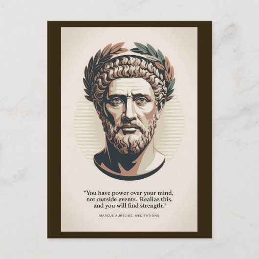 Carte Postale Illustration d'une citation de Marc Aurèle Méditat (Devant)