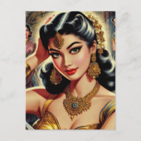 Illustration d'une femme indienne vintage