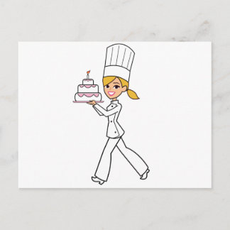 Carte Postale Illustration d'une fille chef unique