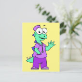 Carte Postale Illustration d'une infirmière stégosaure. (Debout devant)