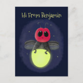 Carte Postale Illustration d'une luciole à éclair mignon (Devant)