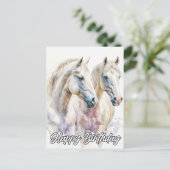 Carte Postale Illustration d'une paire de beaux chevaux (Debout devant)