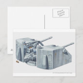 Carte Postale Illustration d'une tourelle d'arme sur un navire d (Devant / Derrière)