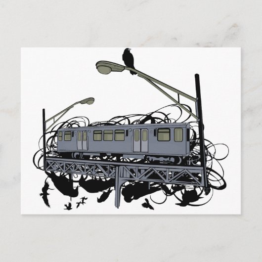 Carte Postale Illustration El Train & Crows (Devant)