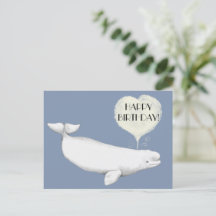 Illustration élégante de béluga baleine Joyeux ann
