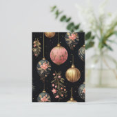 Carte Postale Illustration élégante de boules de Noël (Debout devant)