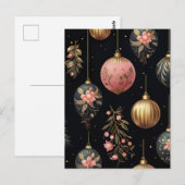 Carte Postale Illustration élégante de boules de Noël (Devant / Derrière)