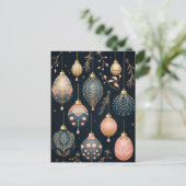 Carte Postale Illustration élégante de boules de Noël (Debout devant)