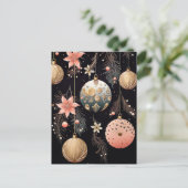 Carte Postale Illustration élégante de boules de Noël (Debout devant)