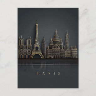 Carte Postale Illustration élégante de la skyline de la ville de