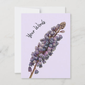 Carte Postale Illustration élégante de tige florale violette