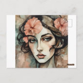 Carte Postale Illustration féminine Retro Pop Art (Dos)