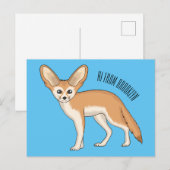 Carte Postale Illustration Fennec fox (Devant / Derrière)