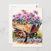 Carte Postale Illustration Fleur d'aster fraîchement sélectionné (Devant / Derrière)