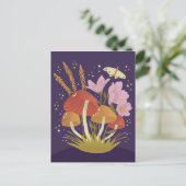 Carte Postale Illustration florale des champignons des bois (Debout devant)