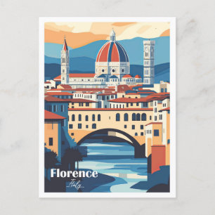 Carte Postale Illustration Florence Italie Art Travel Place