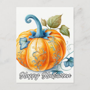 Carte Postale Illustration gothique du Citrouille d'automne