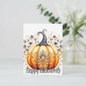 Carte Postale Illustration gothique du Citrouille d'automne (Debout devant)