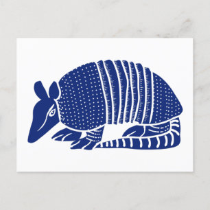 Carte Postale Illustration graphique de l'armadillo bleu de la M
