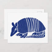 Carte Postale Illustration graphique de l'armadillo bleu de la M (Devant / Derrière)