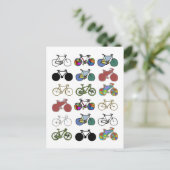 Carte Postale illustration groupée à vélo (Debout devant)
