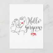 Carte Postale Illustration Hello Gorgeous Face (Devant)