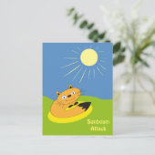 Carte Postale Illustration humoristique de chat introverti confo (Debout devant)