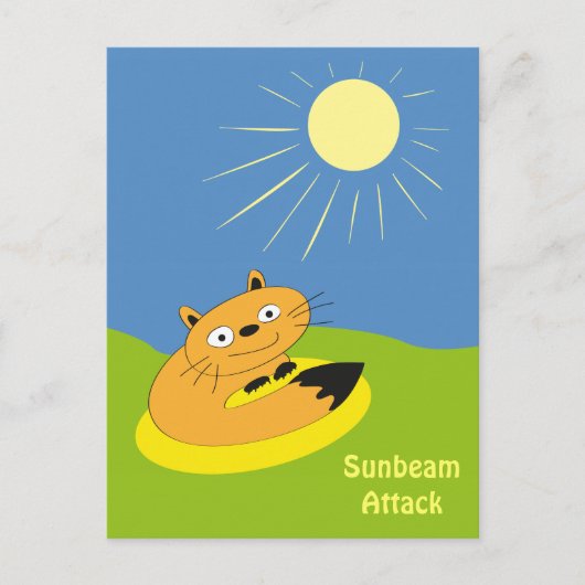 Carte Postale Illustration humoristique de chat introverti confo (Devant)