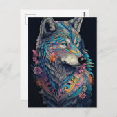 Carte Postale Illustration Hunter Wolf (Devant / Derrière)