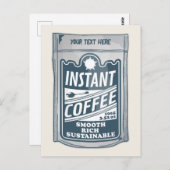 Carte Postale Illustration instantanée de pop art café (Devant / Derrière)