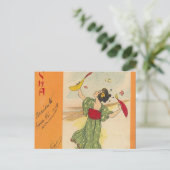 Carte Postale Illustration japonaise/série Geisha (Debout devant)