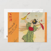 Carte Postale Illustration japonaise/série Geisha (Devant / Derrière)