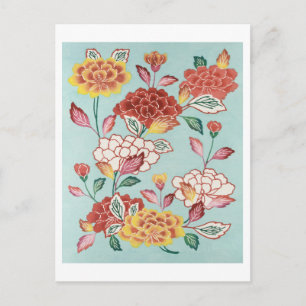 Carte Postale Illustration japonaise vintage des fleurs