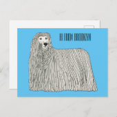 Carte Postale Illustration Komondor pour chien (Devant / Derrière)